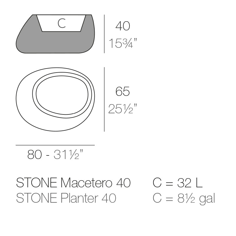 Stone Planter 80X65X40