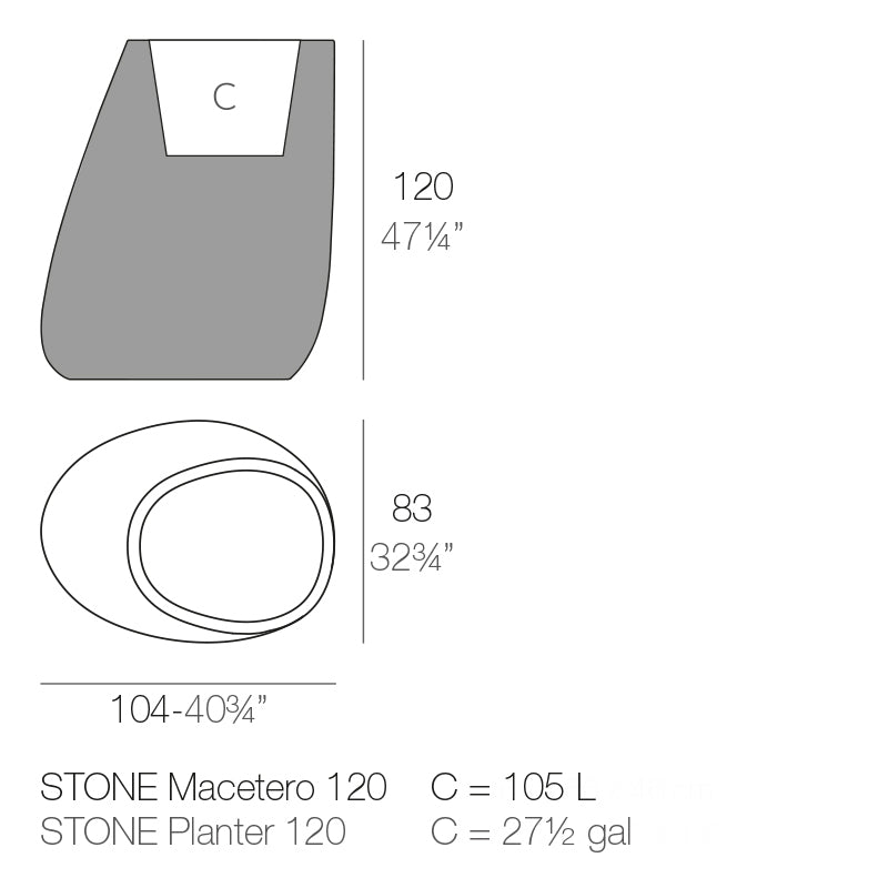 Stone Planter 105X84X120