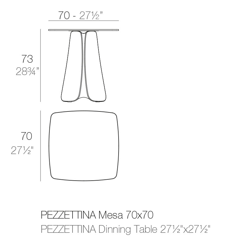 Pezzetina Table 70X70X73