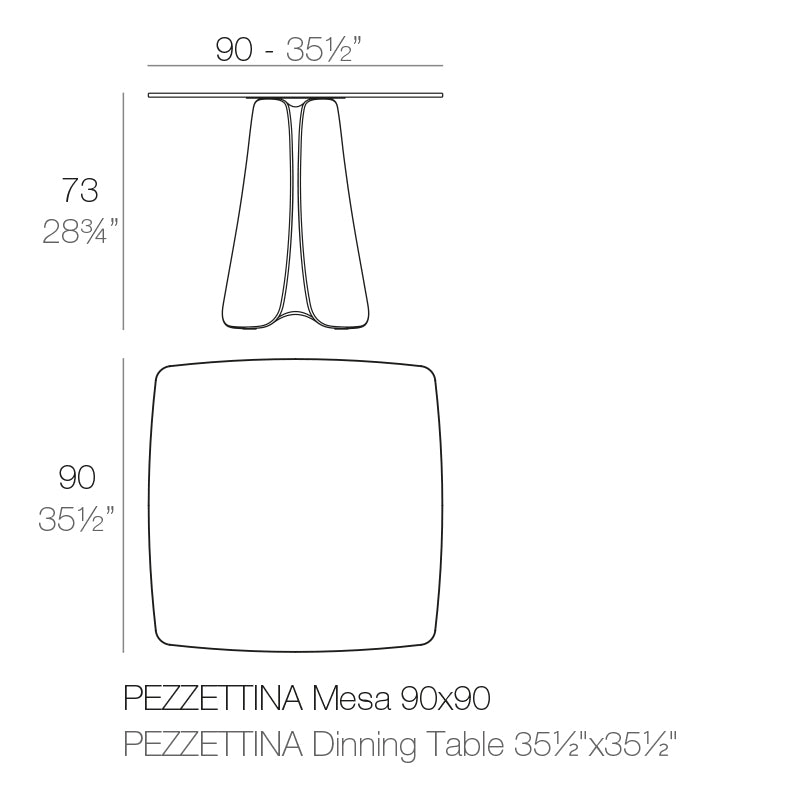 Pezzettina Table 90X90X73