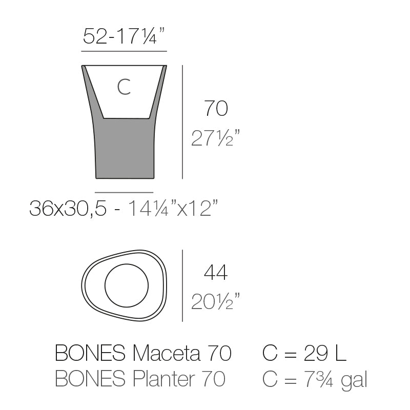 Bones Planter 52X44X70