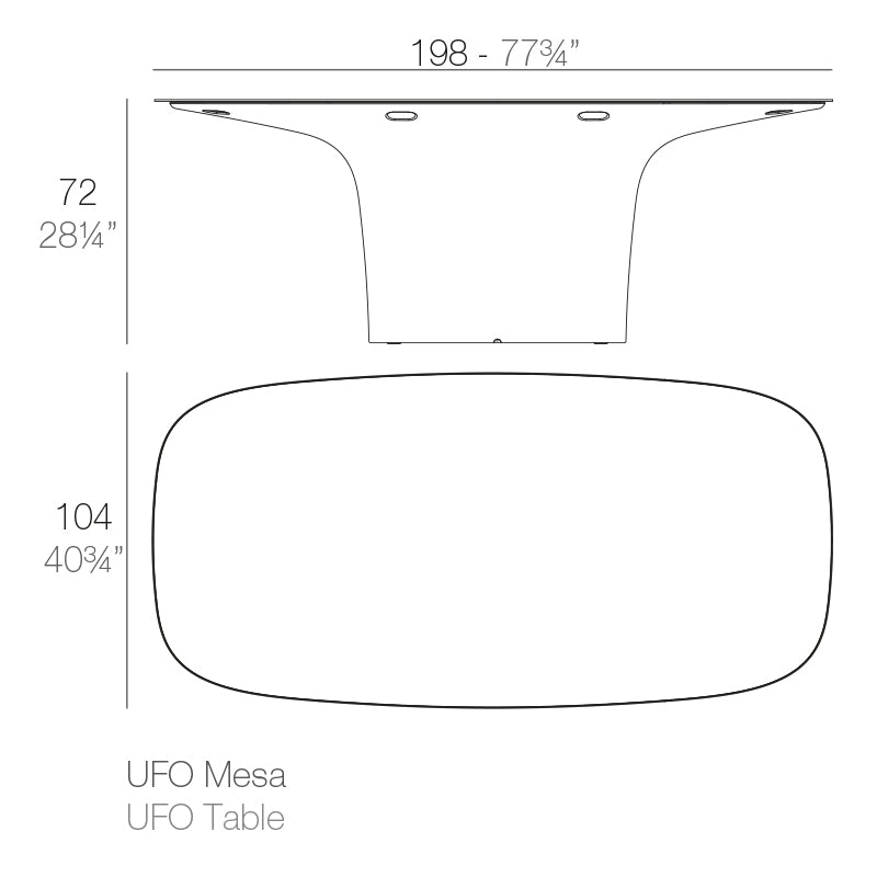 Ufo Table 200X100X72