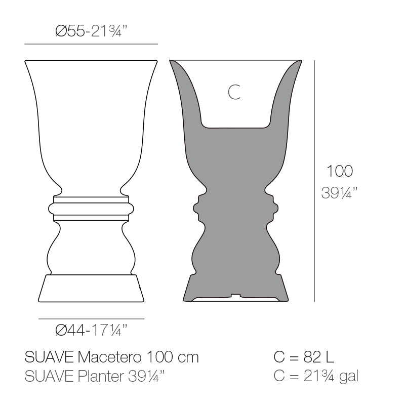 Suave Planter Ø55X100 Cm