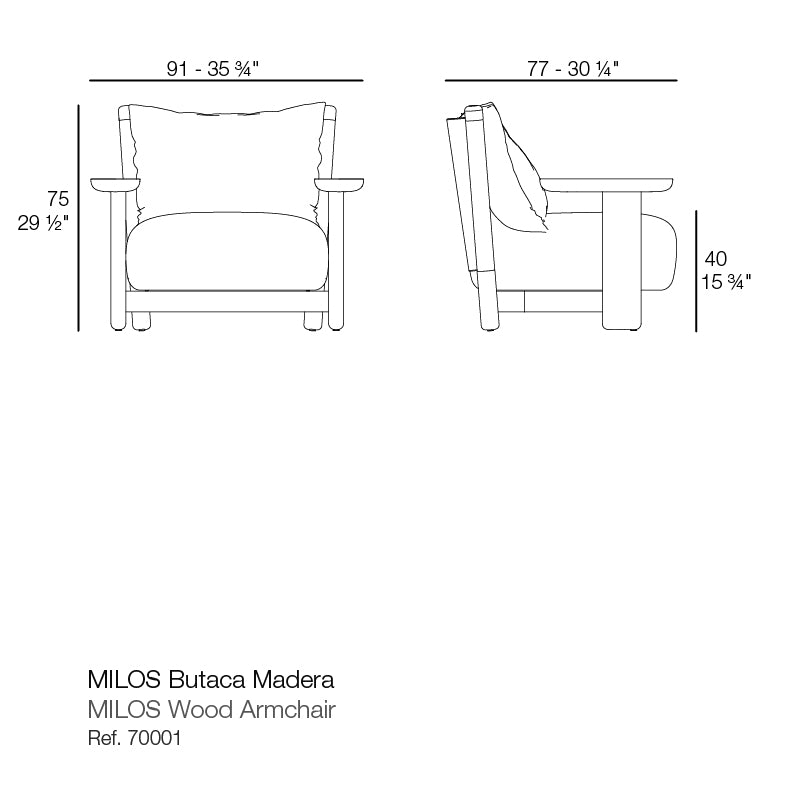 Milos Wood Lounge Chair