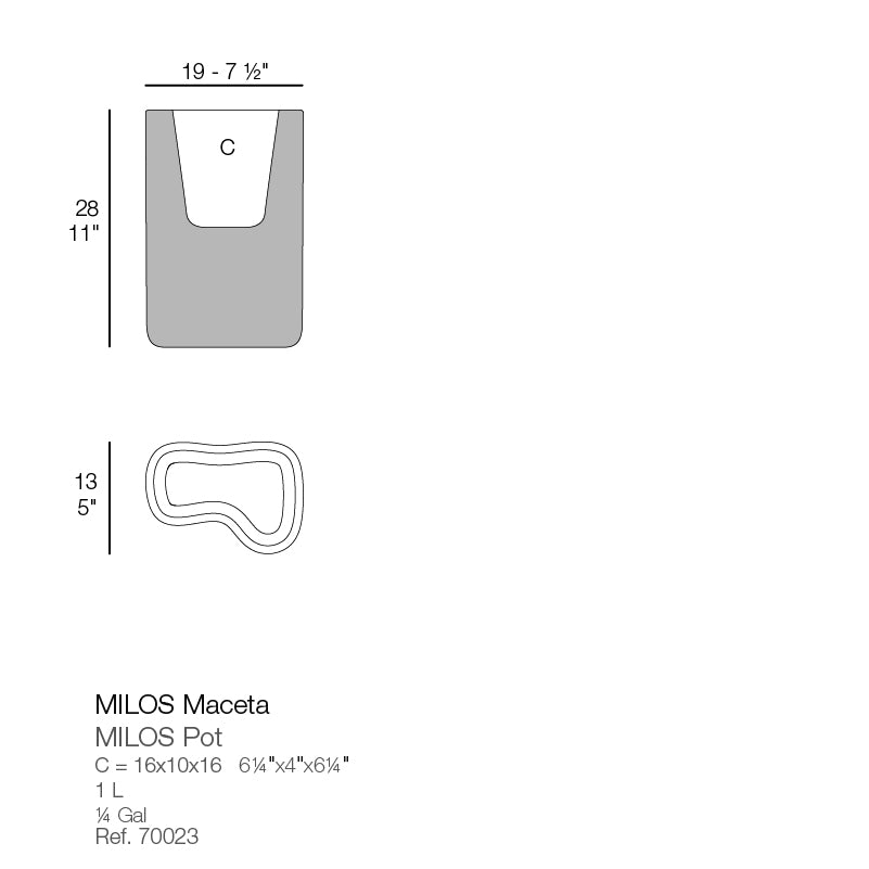 Milos Nano Planter 18,5x13x28 cm