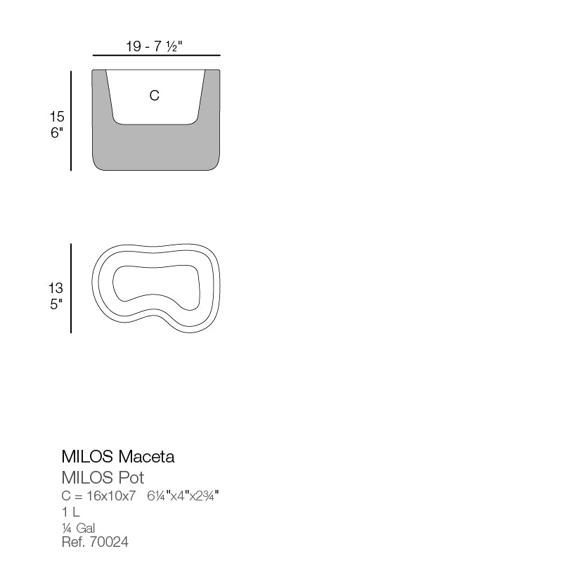 Milos Nano Planter 19x13x15 cm