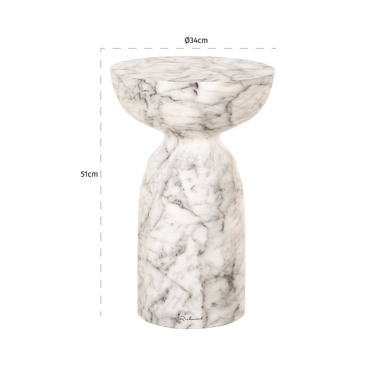 End table Kita faux white marble (White)