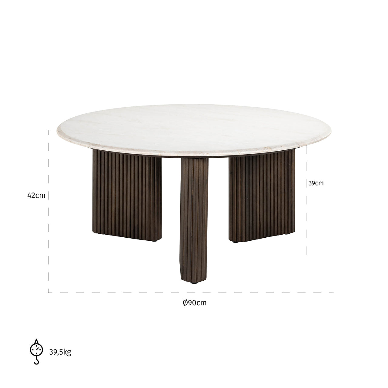 Coffee table Mayfield 90Ø (White)