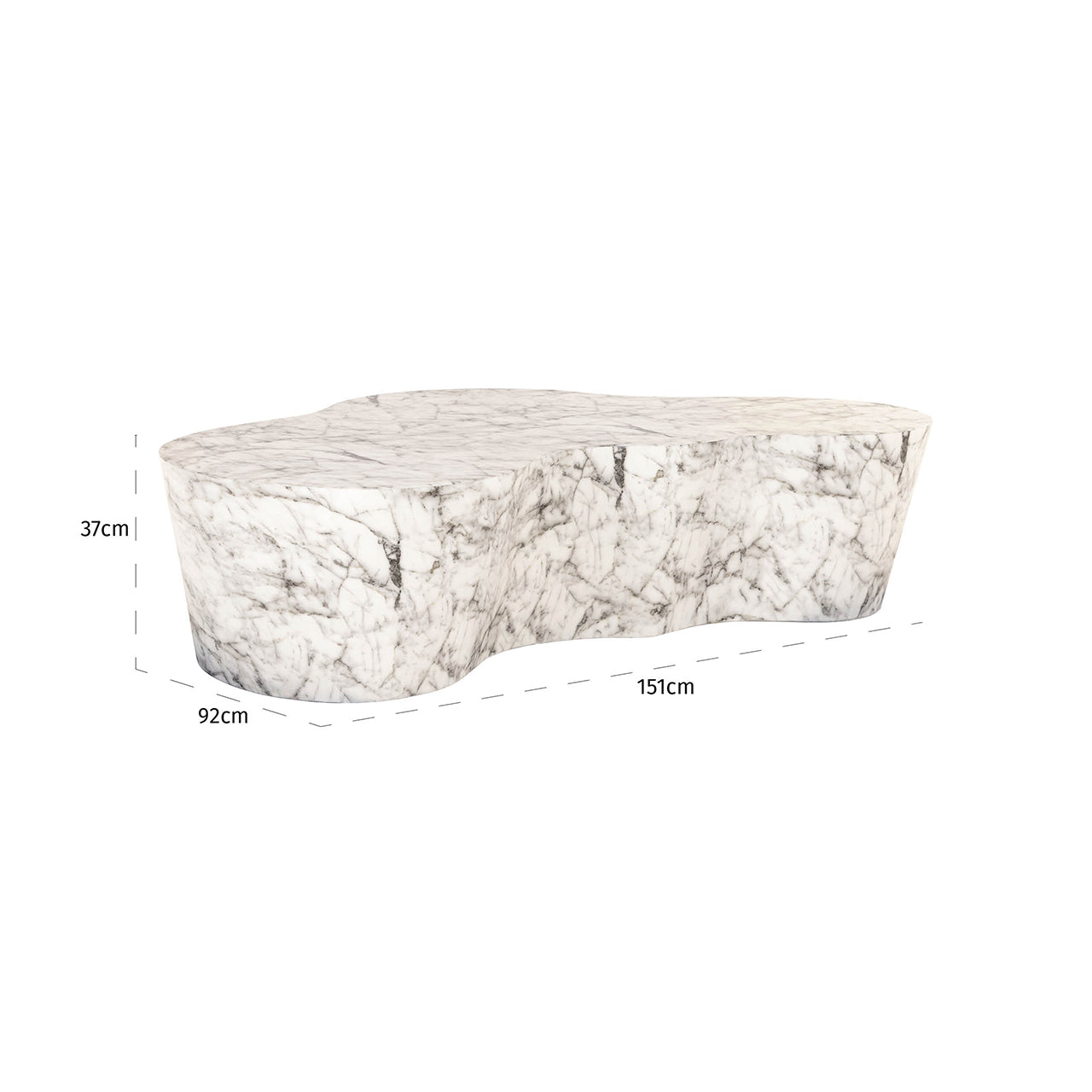 Coffee table Rockyard marble look indoor/outdoor (White)