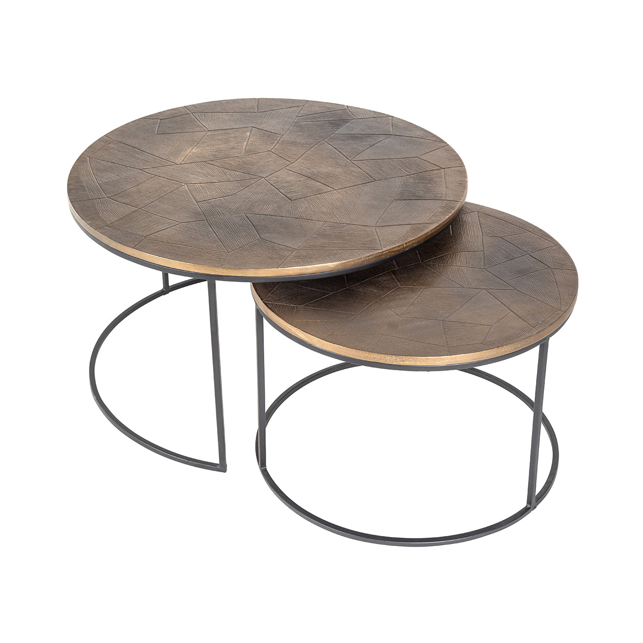 Coffee table Tulum set of 2 (Brushed Gold)