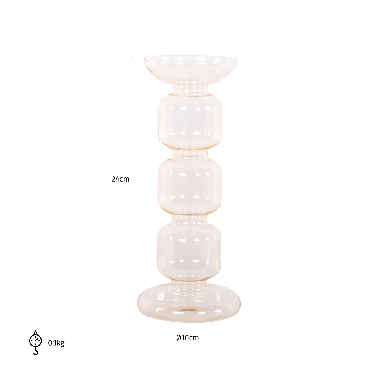 Candle holder Rabia small (Amber)