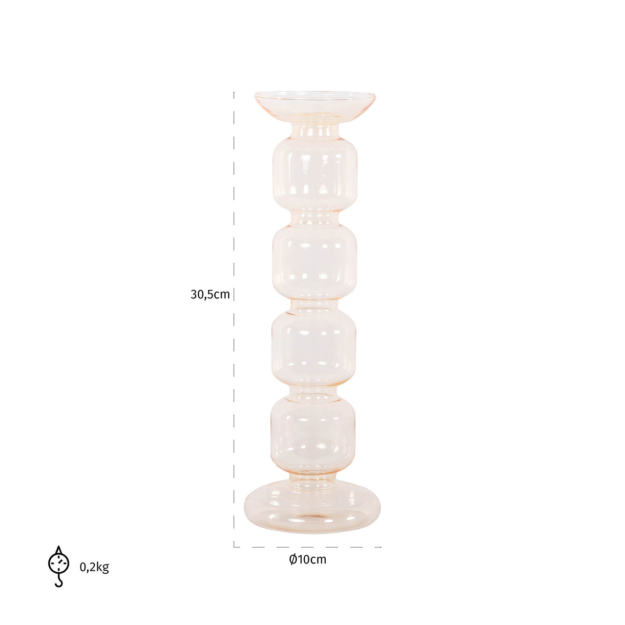 Candle holder Rabia medium (Amber)