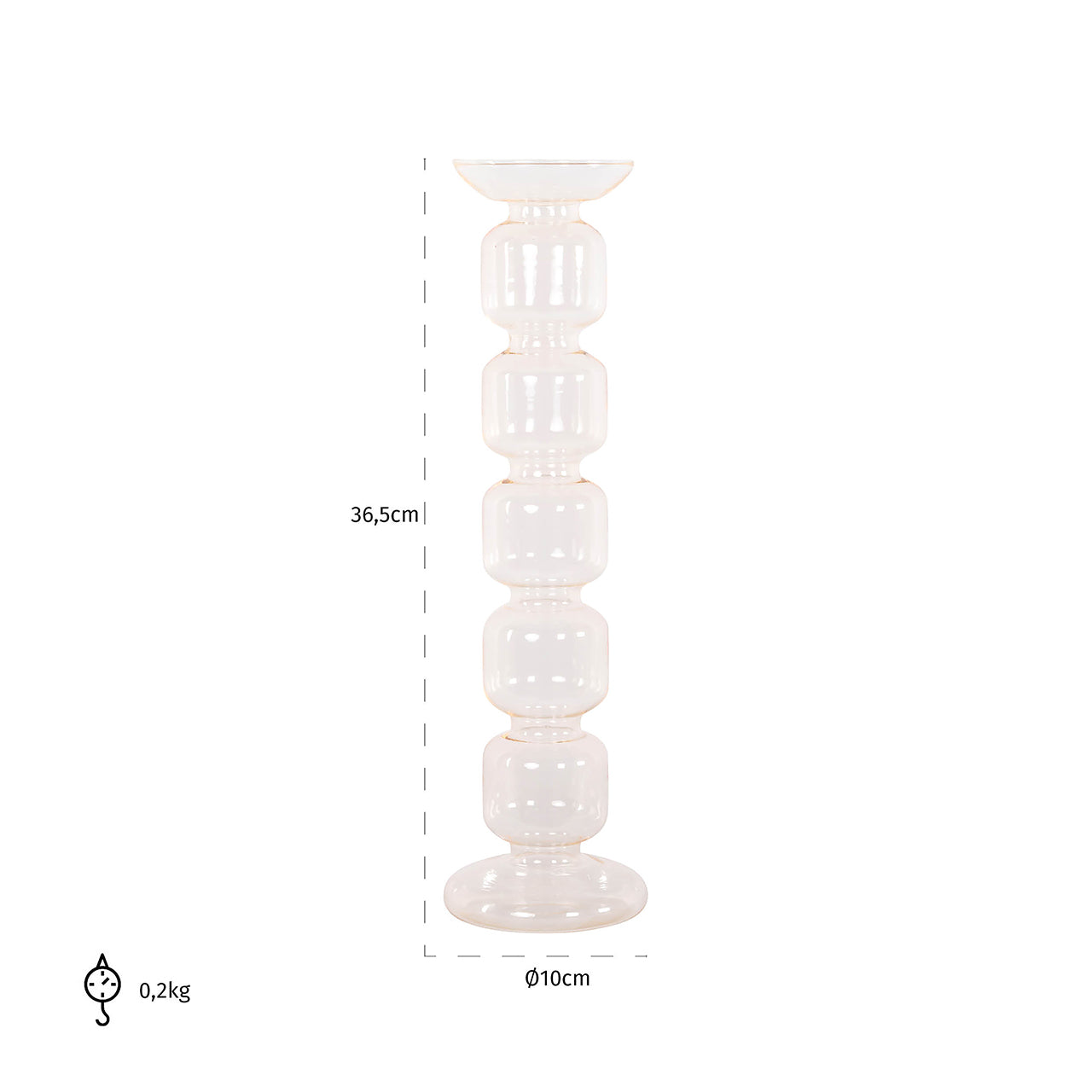 Candle holder Rabia big (Amber)