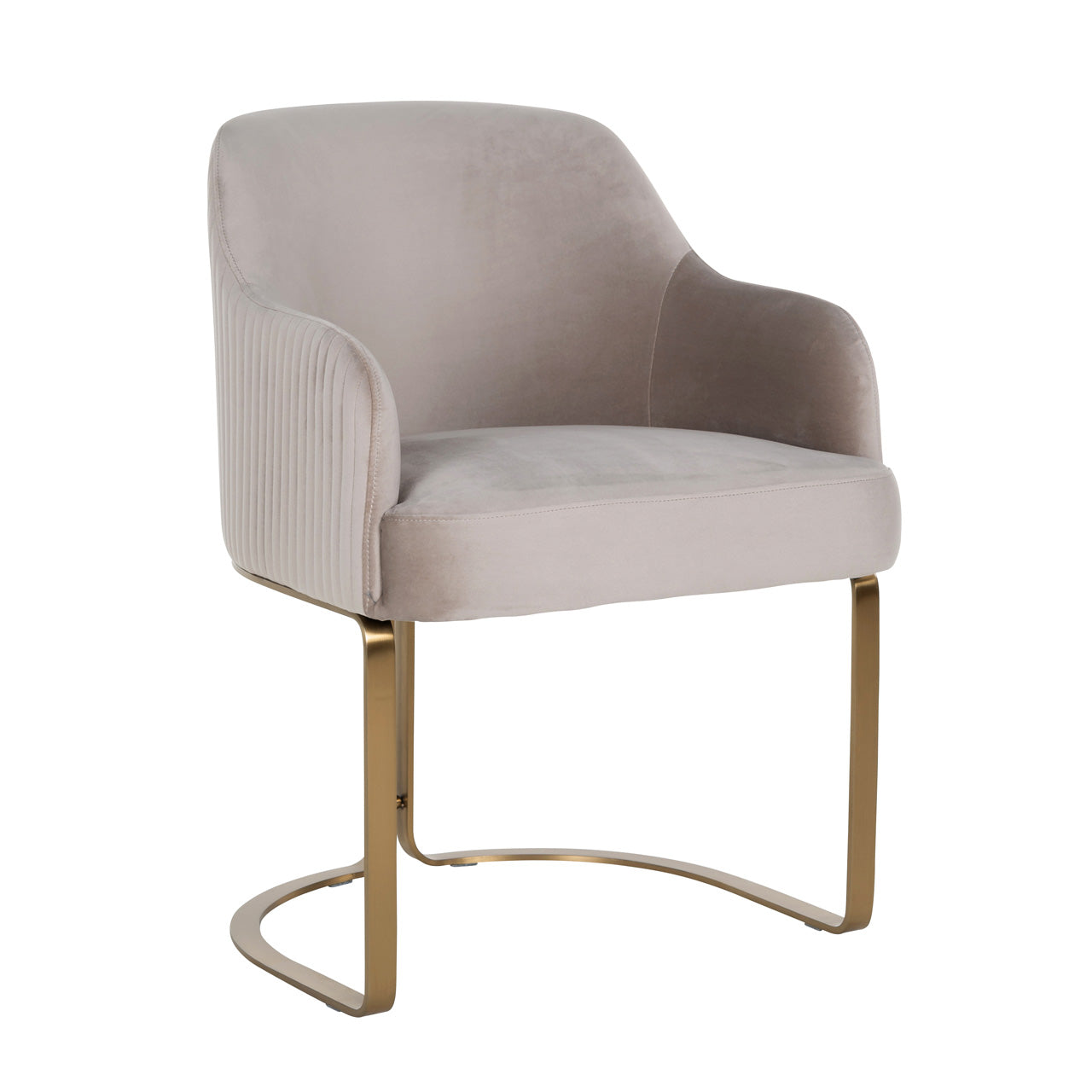 Chair Hadley - khaki velvet fire retardant (FR-Quartz 903 Khaki)