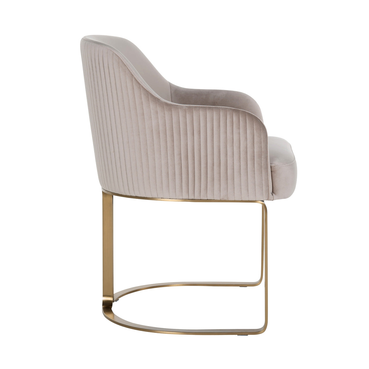 Chair Hadley - khaki velvet fire retardant (FR-Quartz 903 Khaki)