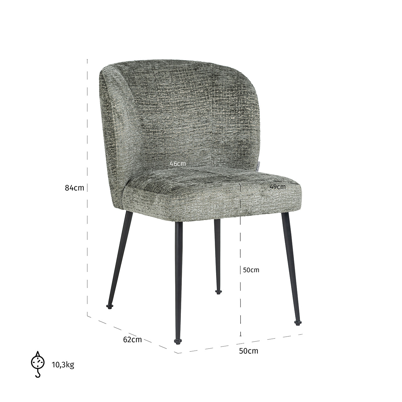 Chair Fallon - Thyme Fusion / black (Fusion thyme 206)