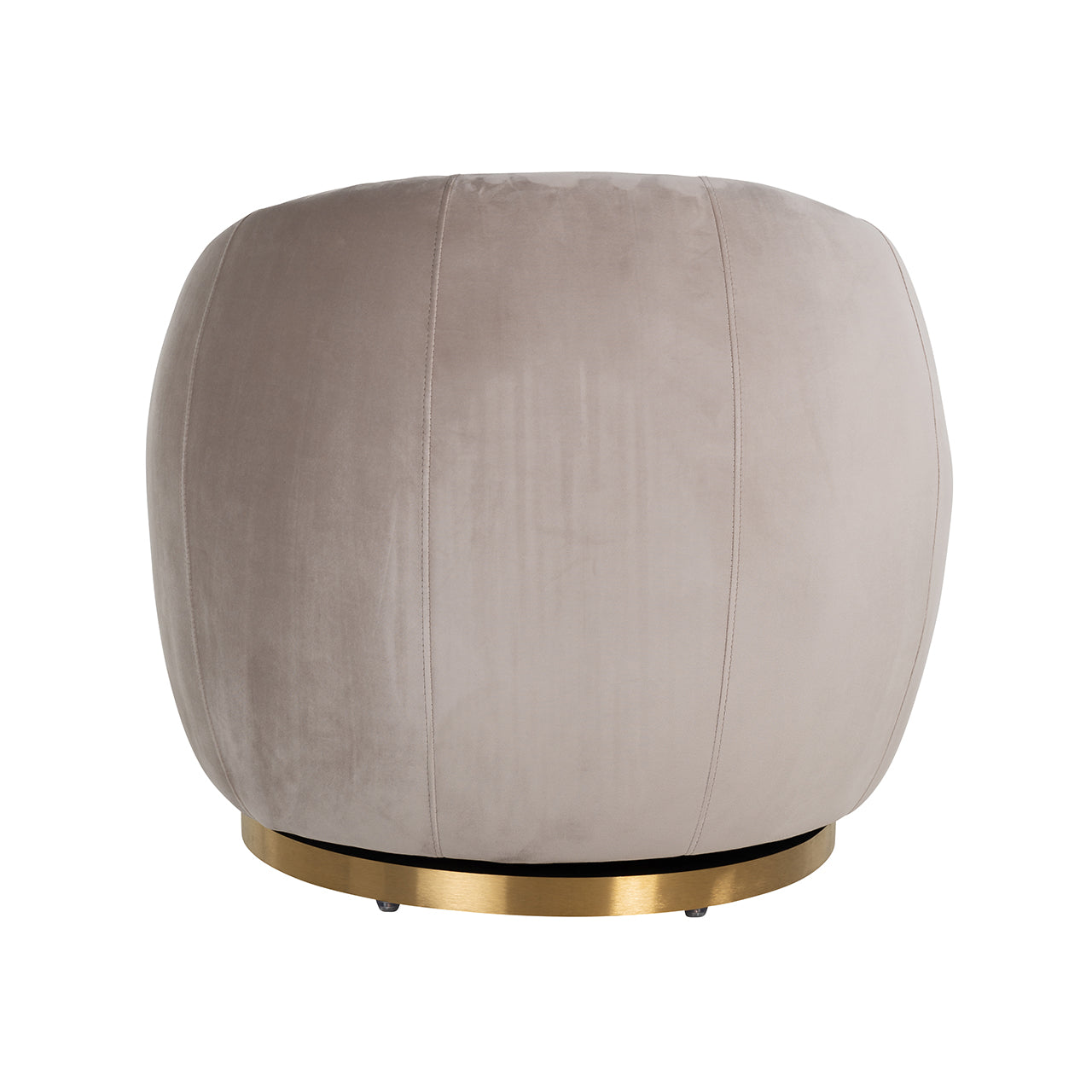 Swivel lounge chair Jago khaki velvet / brushed gold (Quartz Khaki 903)