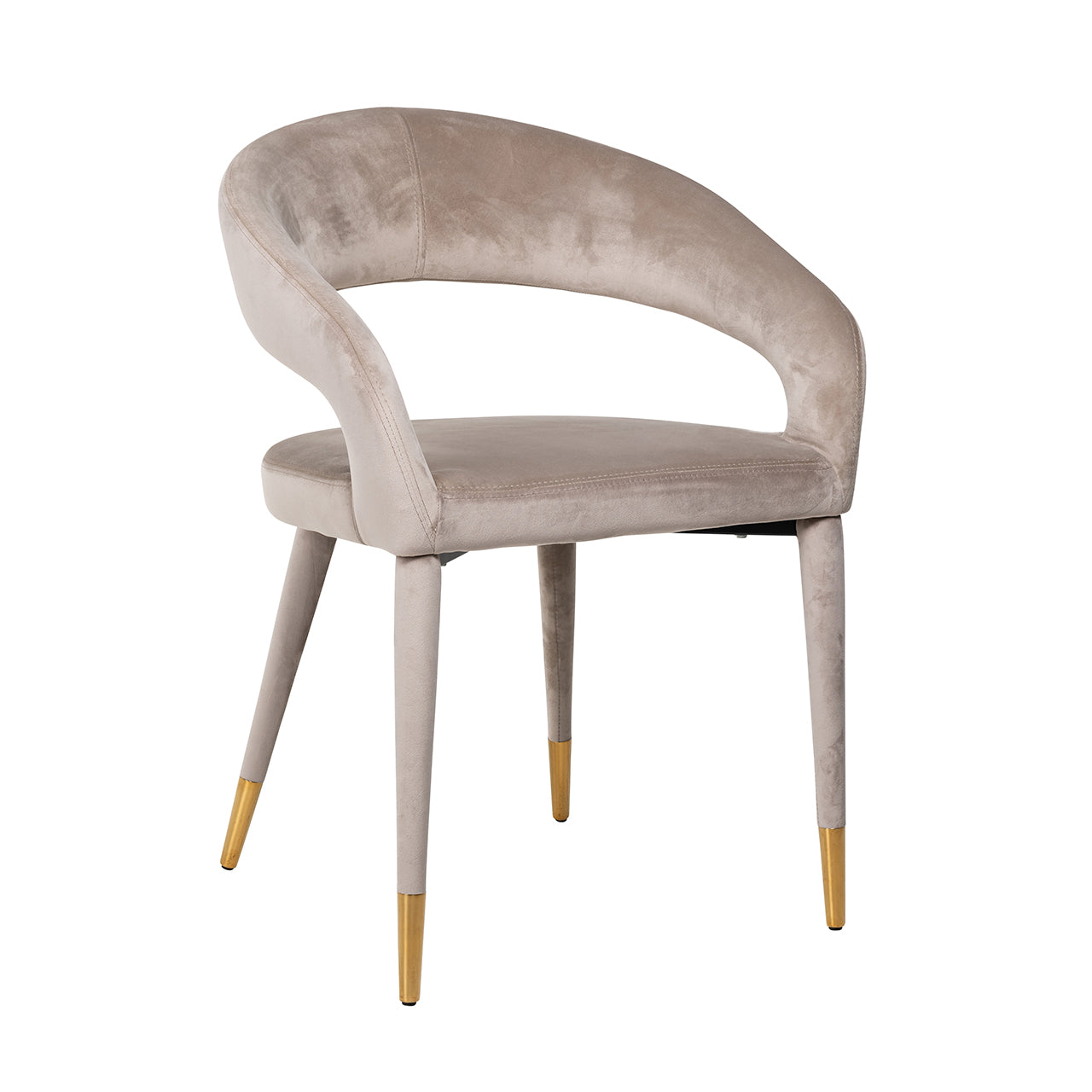 Chair Gia - khaki velvet fire retardant (FR-Quartz 903 Khaki)