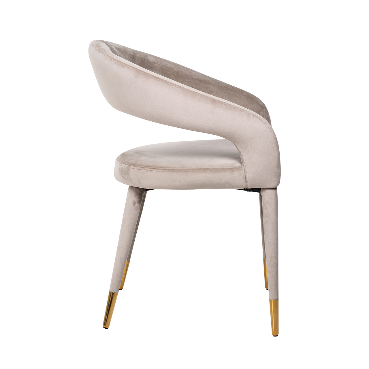 Chair Gia - khaki velvet fire retardant (FR-Quartz 903 Khaki)