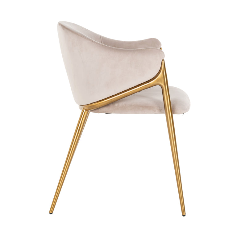 Chair Gwen - khaki velvet fire retardant (FR-Quartz 903 Khaki)