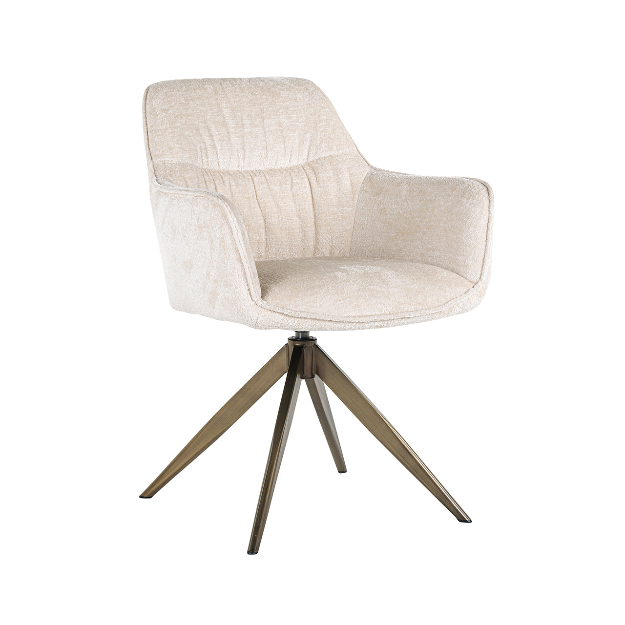 Swivel chair Aline - white chenille velvet fire retardant (FR-Bergen 900 white chenille)