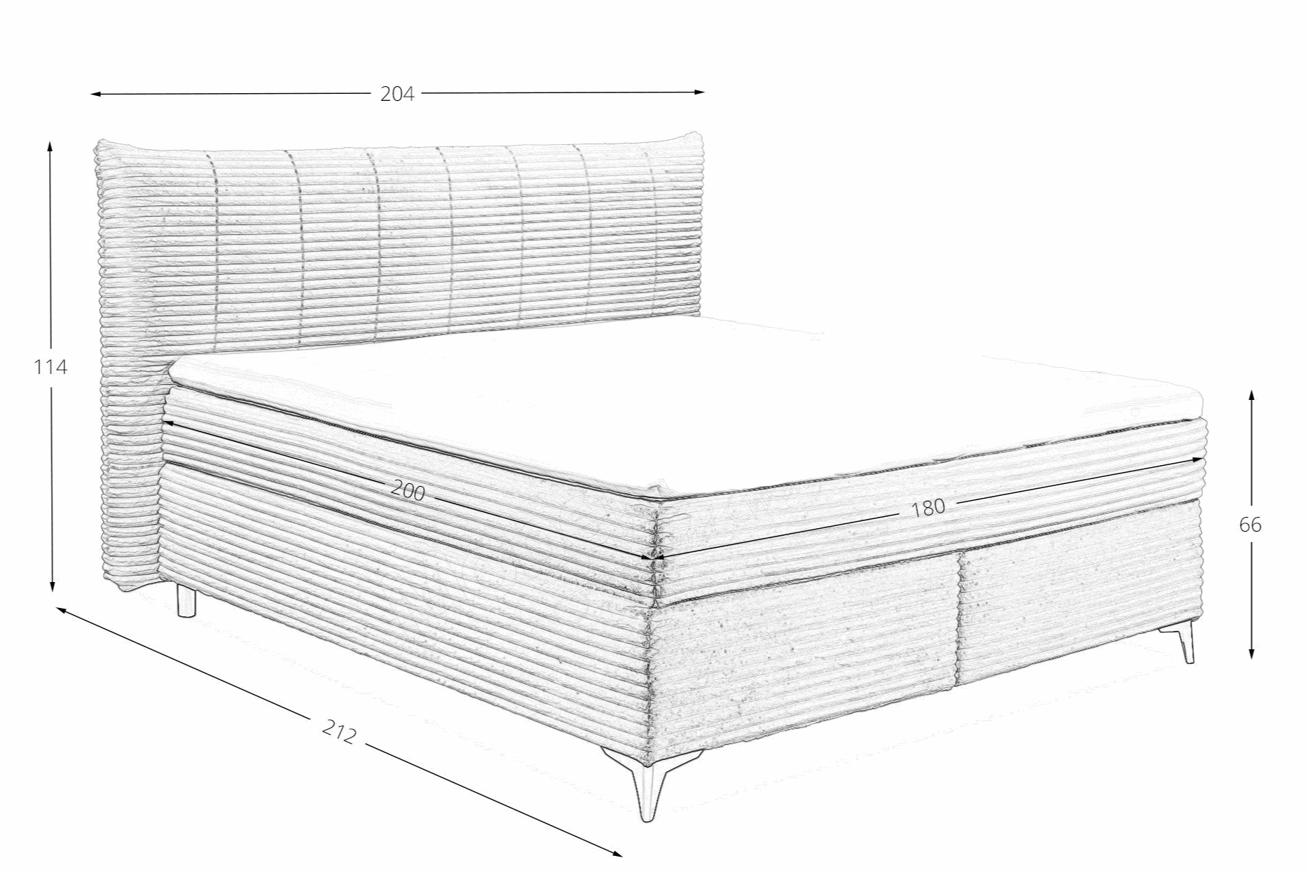 Boxspring Pasena - Silver | Includes Base and Topper