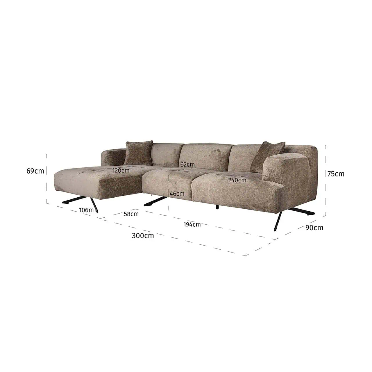 Bank Donovan Lounge Left Chenille